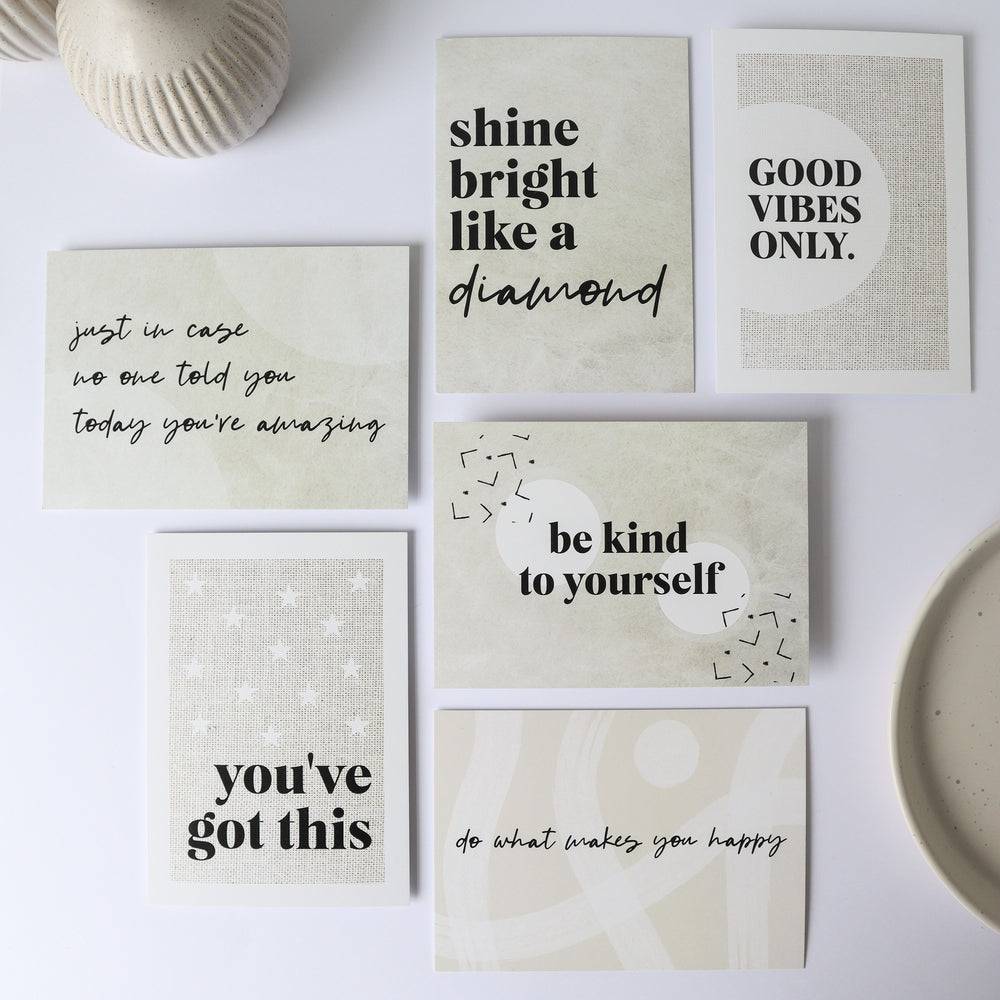 Neutral positivity postcards / mini prints