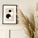 Neutral abstract circles art print