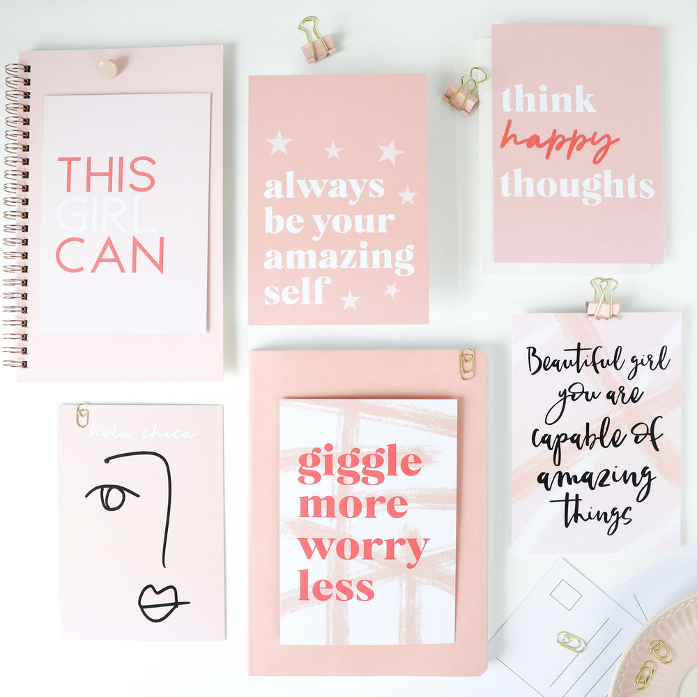 Pink Positivity / self love quote postcards
