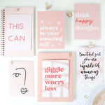 Pink Positivity / self love quote postcards