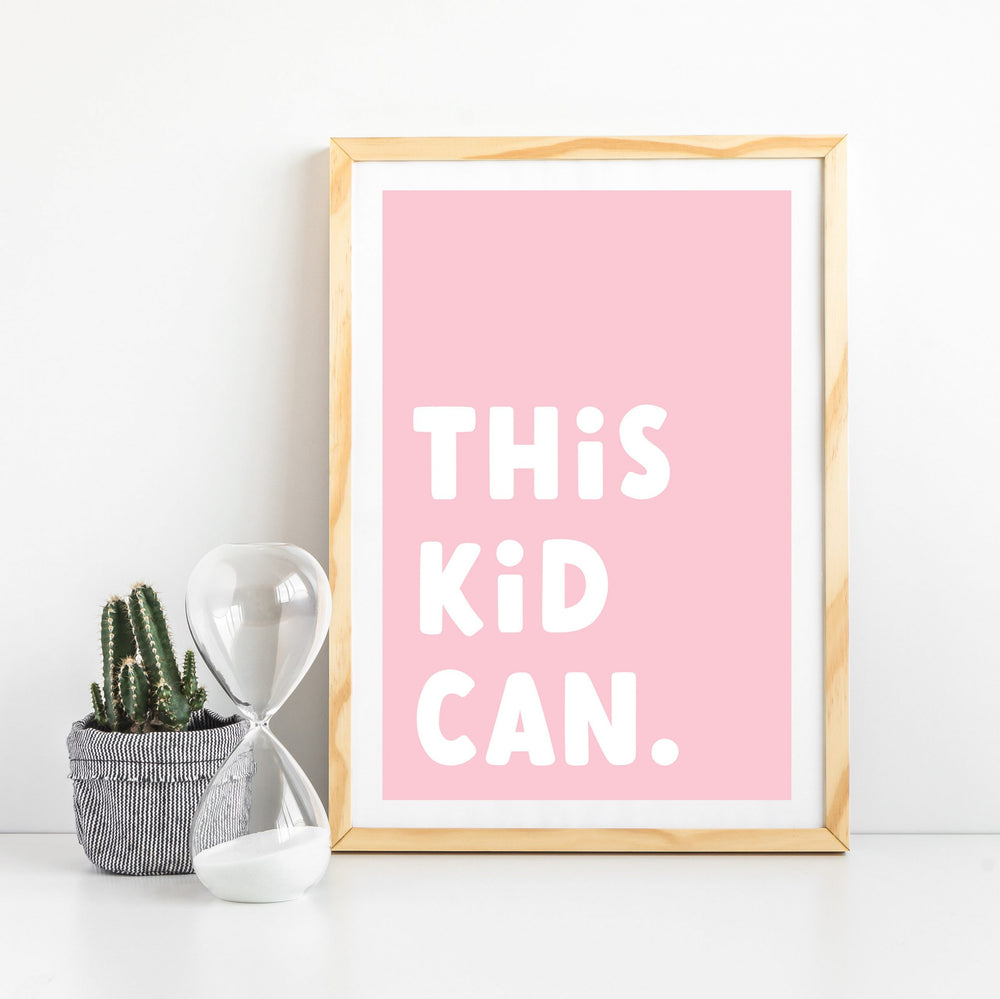 Kids positivity print - Children&#39;s bedroom print - kids playroom print - This kid can print - Playroom decor - different colours available