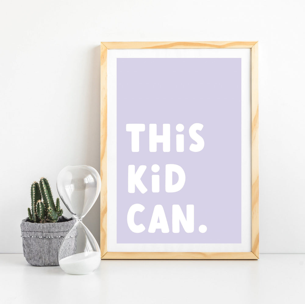 Kids positivity print - Children&#39;s bedroom print - kids playroom print - This kid can print - Playroom decor - different colours available