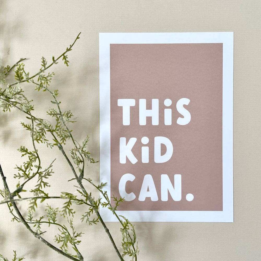 Kids positivity print - Children&#39;s bedroom print - kids playroom print - This kid can print - Playroom decor - different colours available