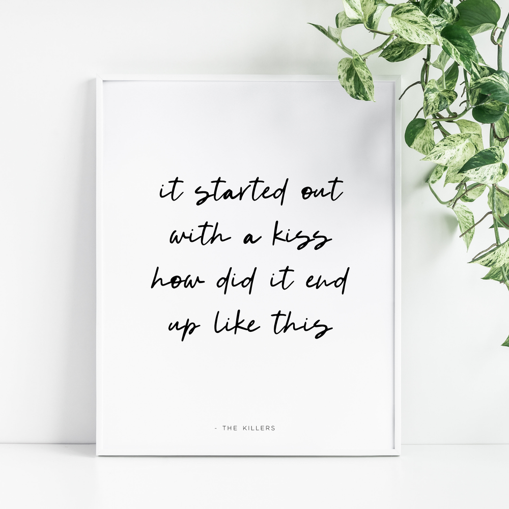 Mr Brightside song lyrics print