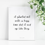 Mr Brightside song lyrics print