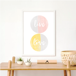 Live love abstract print