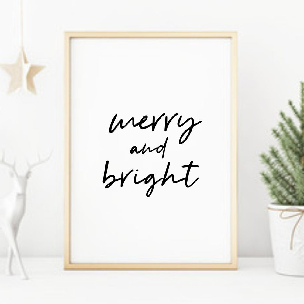 Merry and bright Christmas print