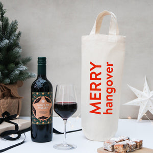 Merry hangover fun Christmas bottle gift bag