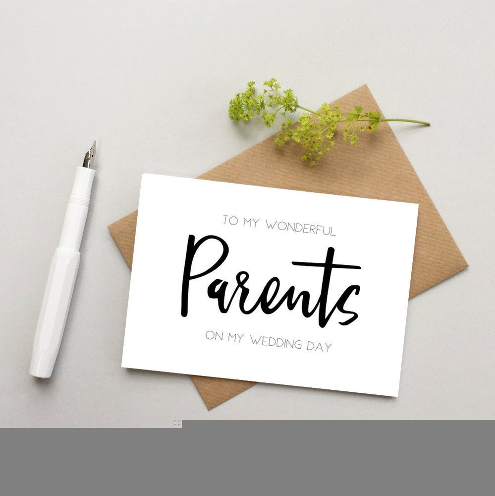 Mum and Dad wedding card - Parents wedding card - Wedding day card for Mum and Dad - Wedding party cards - Wedding card for Parents
