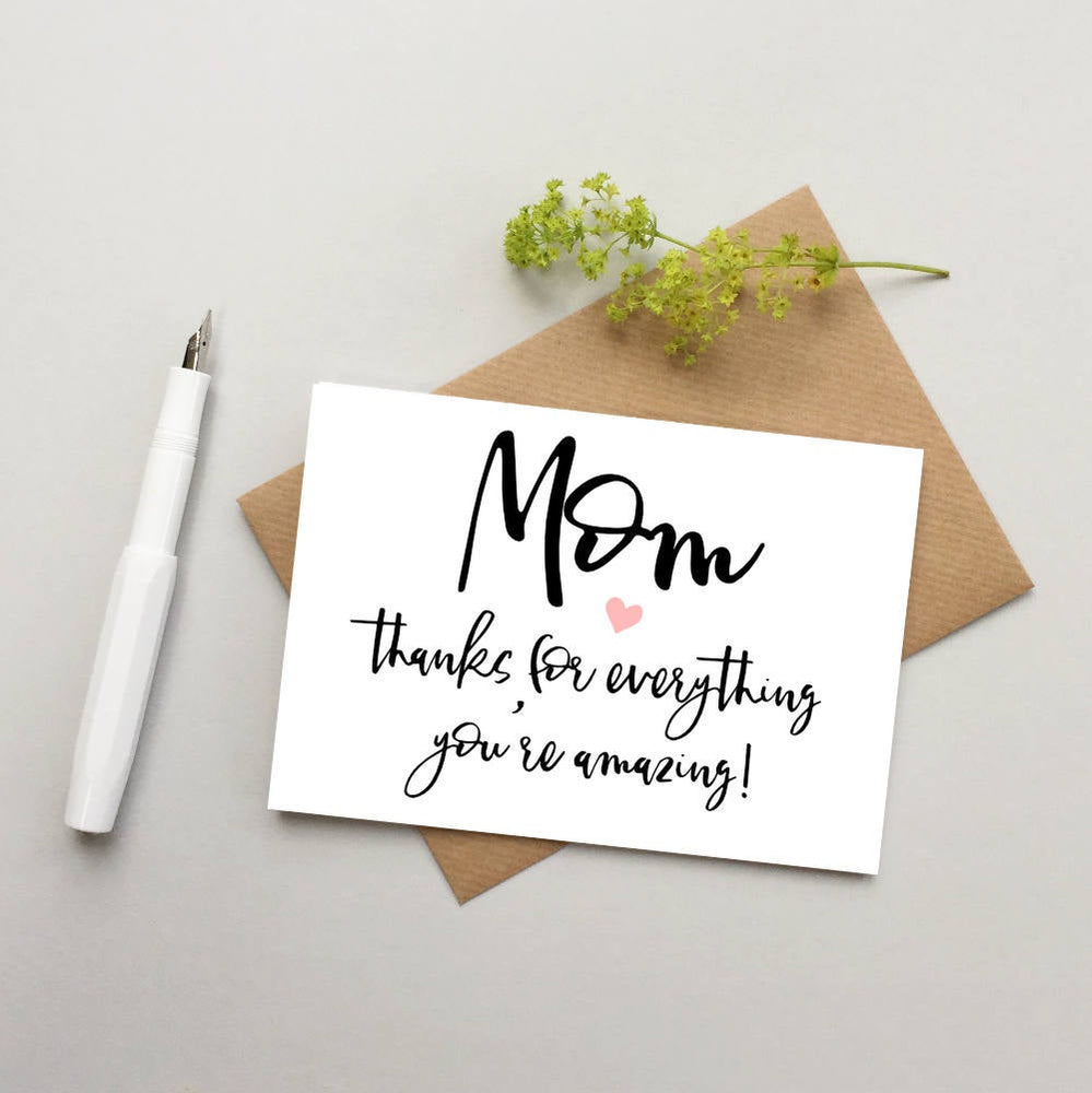 Mum card - Mom Card - Mother&#39;s day card - Birthday card for Mum - Thank you Mum card - Mum love card