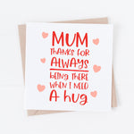 Thank you Mum card