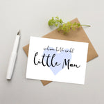 New Baby boy card - Boy baby card - Little man new baby card - Cute new baby card - Card for new baby boy