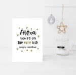 Fun personalised naughty or nice Christmas card