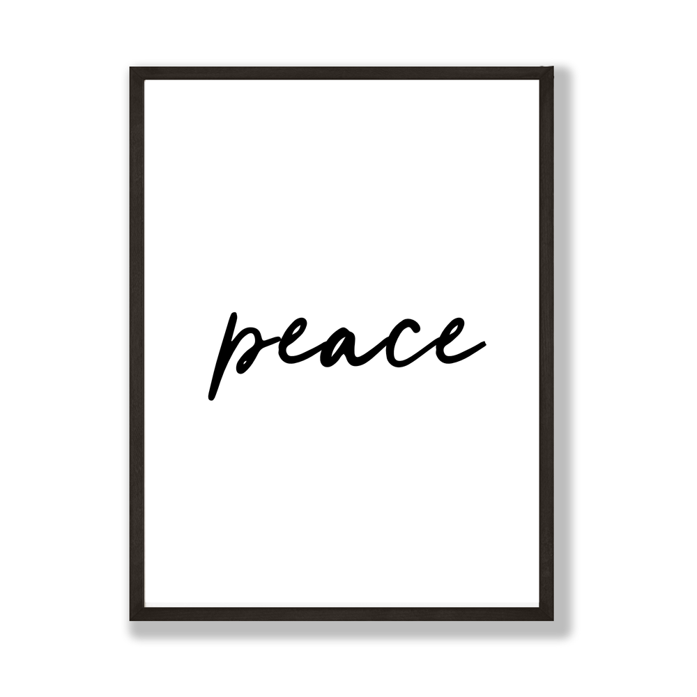 Peace monochrome Christmas print