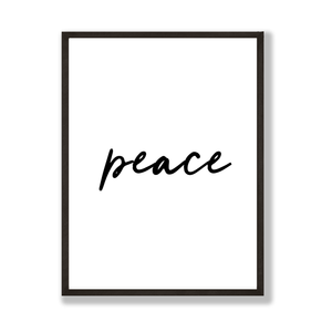 Peace monochrome Christmas print