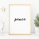 Peace monochrome Christmas print