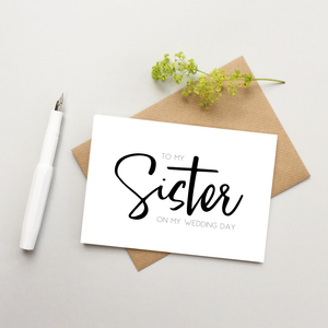 Sister wedding day card