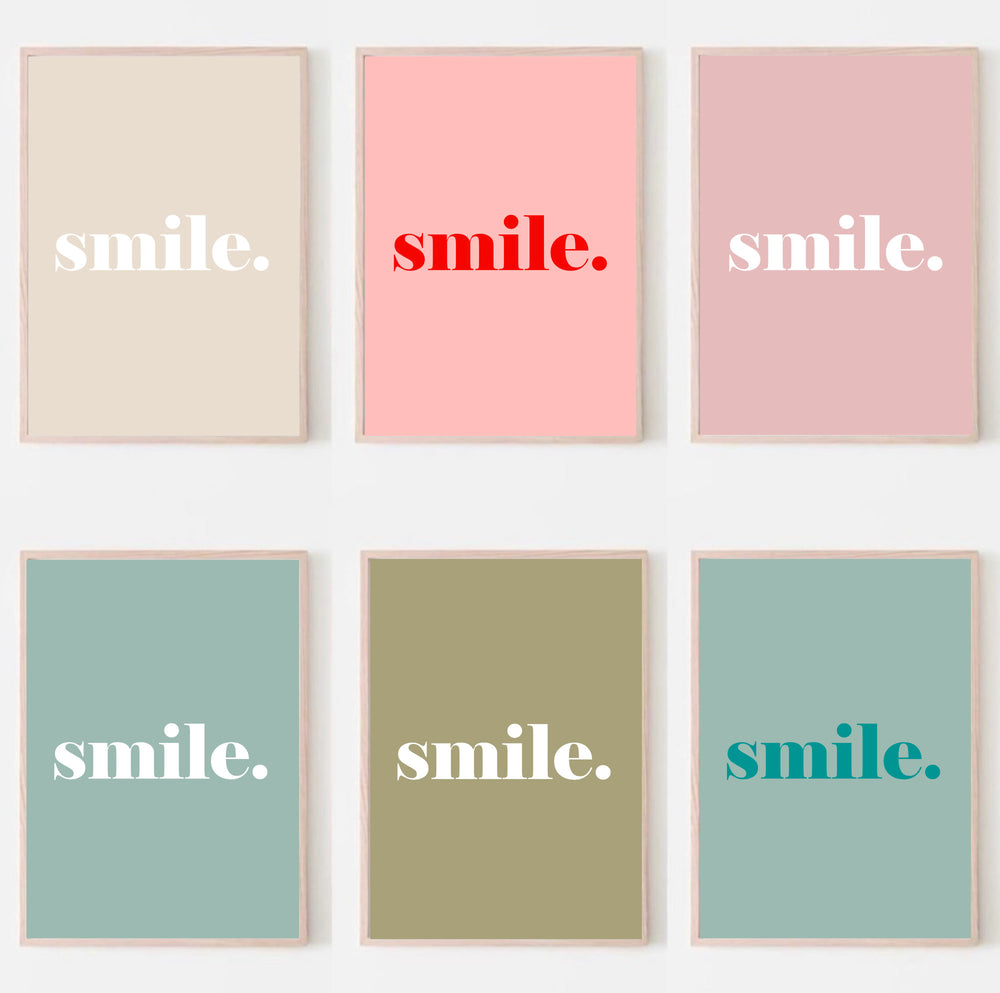 Smile bold colourful print