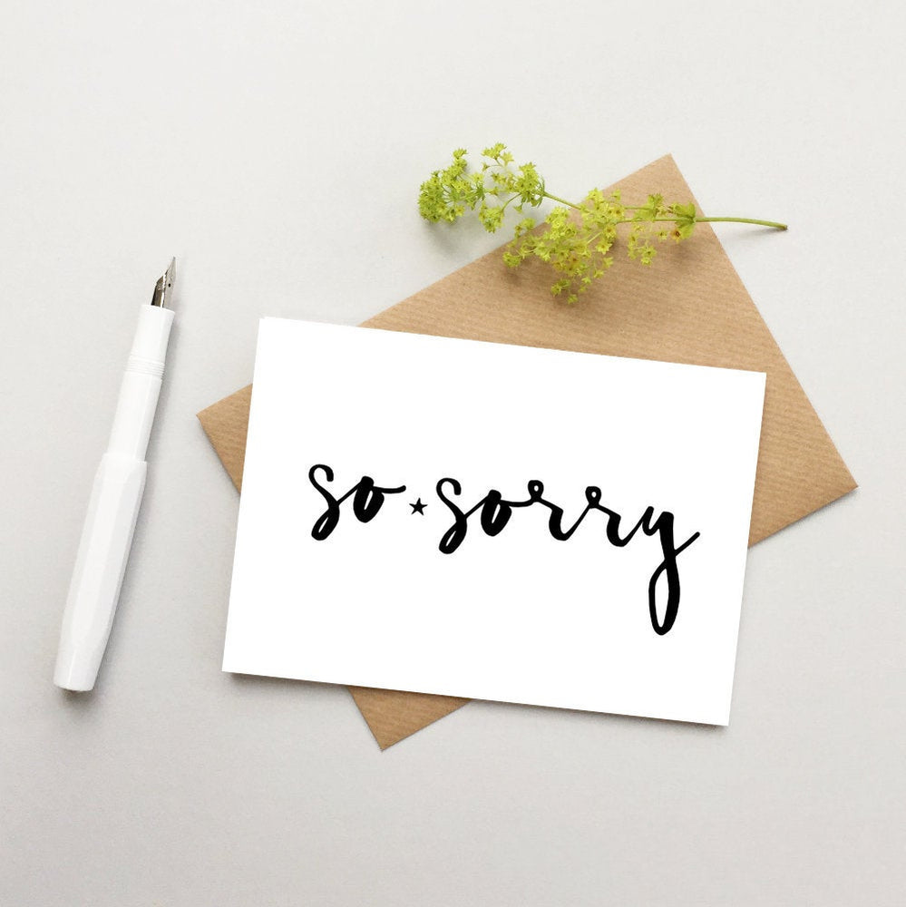 Sorry card - Thinking of you card - Sympathy card - Here for you card - Cheer up card - Card for friend - so sorry card - open card