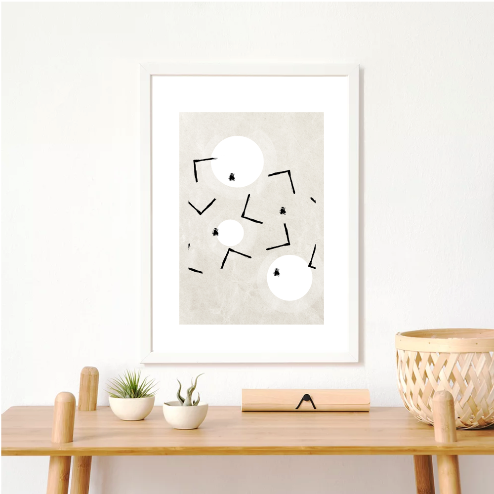 Textured beige abstract print