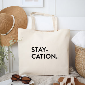 Staycation holiday tote bag