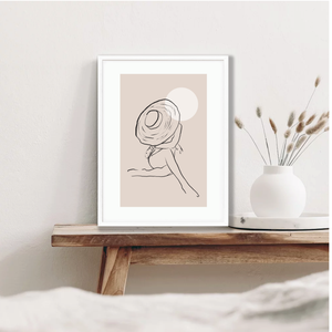 Female figure line art print