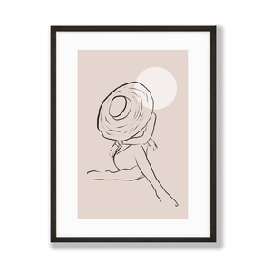 Female figure line art print
