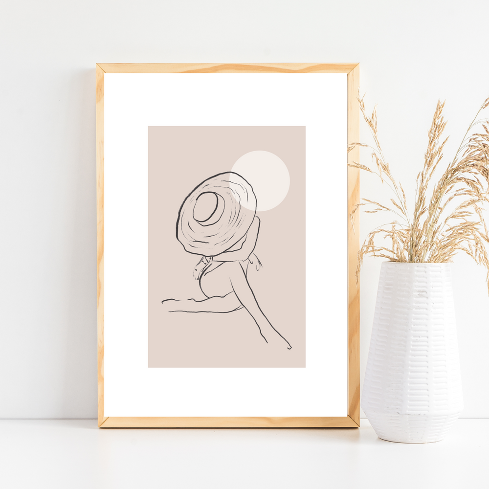 Female figure line art print