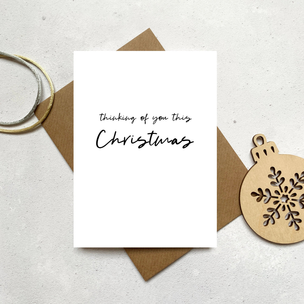 Thinking of you this Christmas card - Across the miles Christmas cards - Lockdown Christmas cards - Scandi style xmas card - Missing you