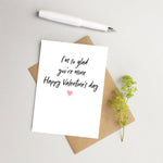 Valentines day card - Happy Valentines card - so glad you&#39;re mine - Card for wife - Card for Husband - Valentines girlfriend boyfriend card