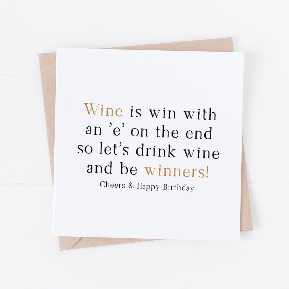 Funny Birthday card for wine lover