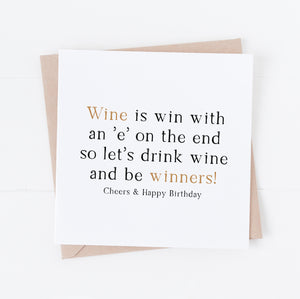 Funny Birthday card for wine lover