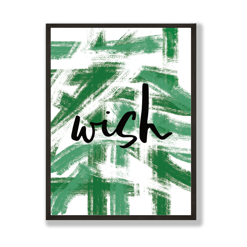 Wish abstract green print