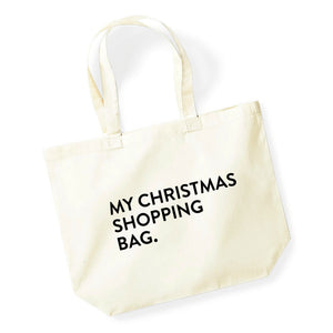 Christmas shopping tote bag