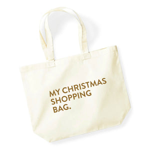 Christmas shopping tote bag