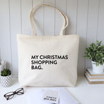 Christmas shopping tote bag