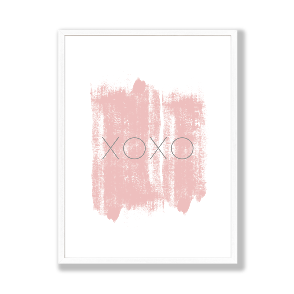 XOXO blush pink print