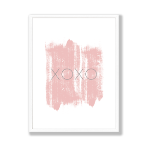XOXO blush pink print